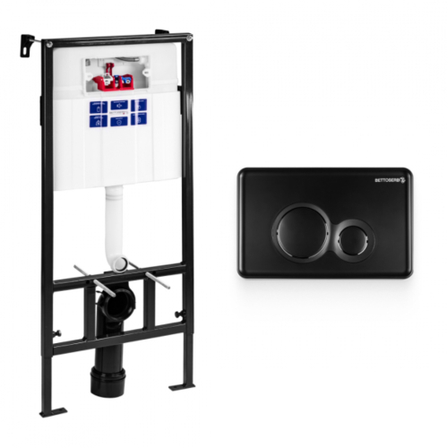 Инсталляция BETTOSERB SAVA FIX SLIM, клавиша смыва TWIN, черный матовый, SET40006459