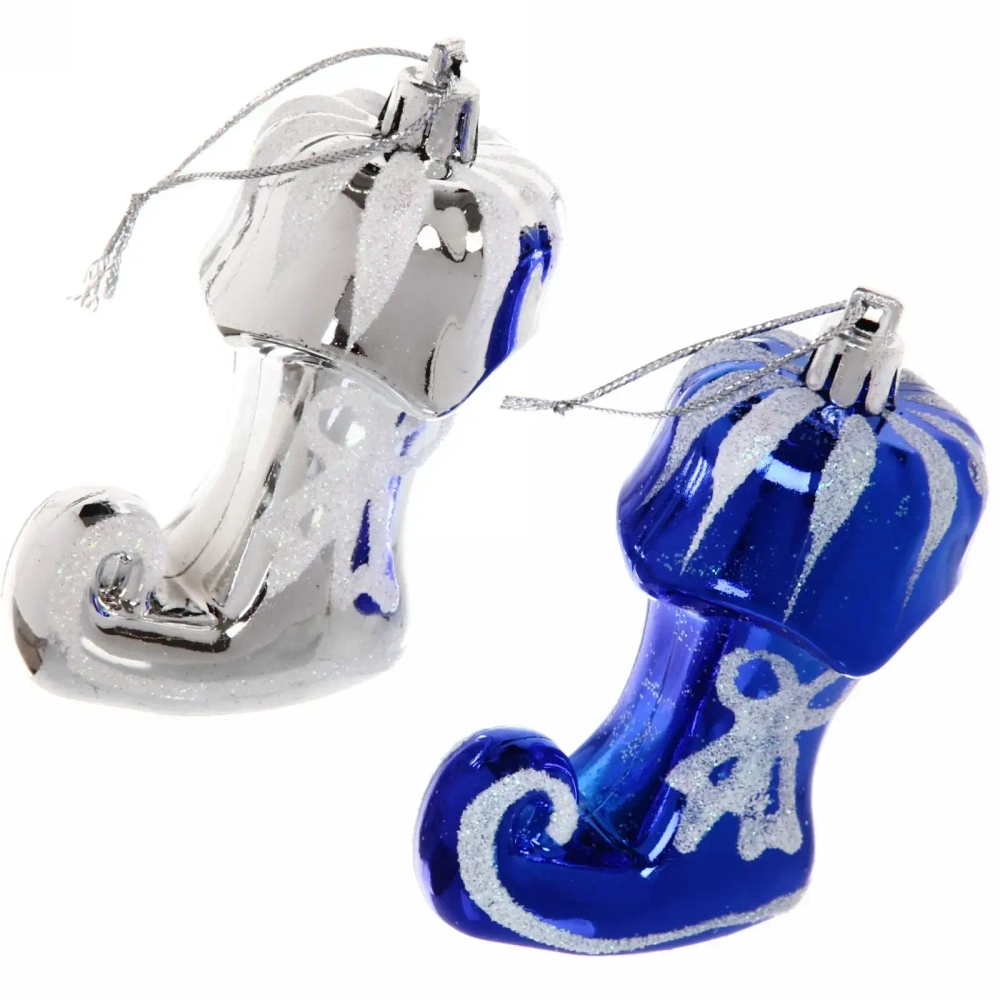 Ёлочные игрушки «Сапожок Арлекина» 8 см, микс (набор 2 шт)