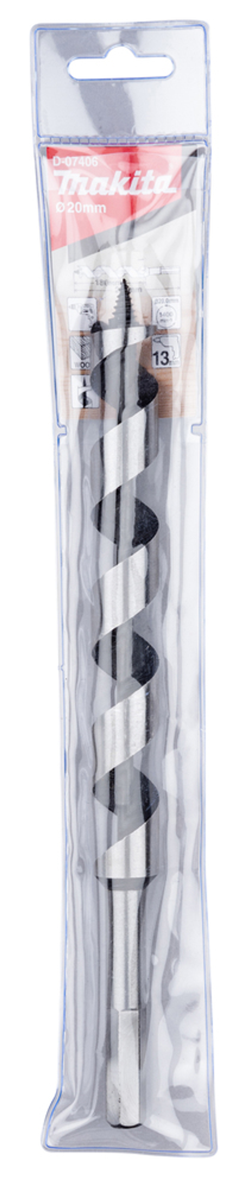 Спиральное сверло по дереву 20х250 мм Makita D-07406