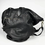 Женская большая плетеная сумка черного цвета