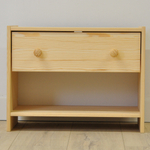 Тумба прикроватная, 52х30х40, Раст с ящиком и полкой, массив сосны, без отделки, IKEA