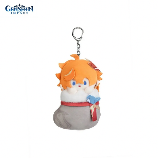 Плюшевая игрушка брелок Genshin Impact Tartaglia/Childe Cozy Winter Gathering / Геншин Импакт Тарталья/Чайлд Предвесники Фатуи 13 см