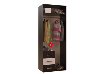 Белла bts Шкаф 2-х створчатый венге / ясень белый