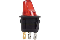 Клавишный выключатель REXANT круглый 12V 16А (3с) ON-OFF красный с подсветкой (RWB-224, SС-214) 36-2590
