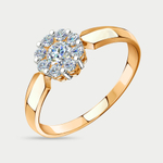 Кольцо для женщин из розового золота 585 пробы с фианитами (арт. 01-117796)
