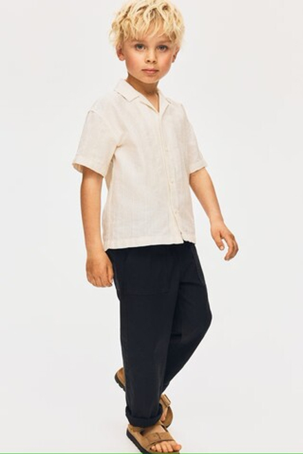 H&M Брюки из смесового льна, черный