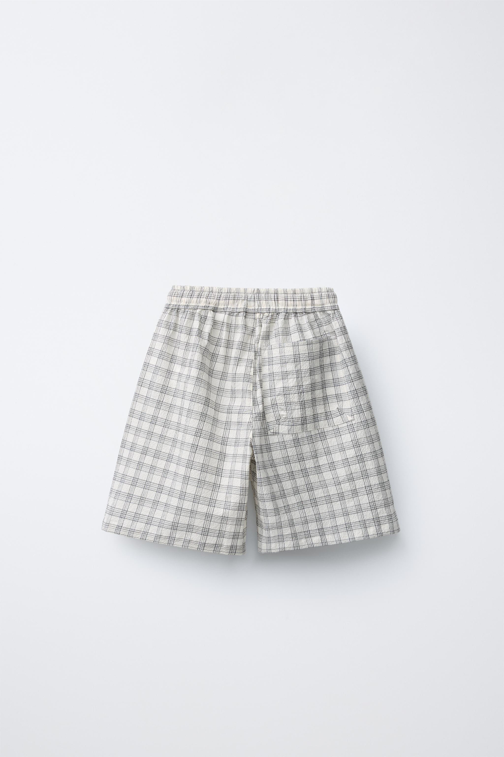 ZARA X PUKAS ШОРТЫ В КЛЕТКУ PUKAS SURF, ЭКРЮ/ЧЕРНЫЙ