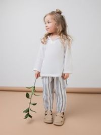Рубашка муслиновая с капюшоном "Молоко"