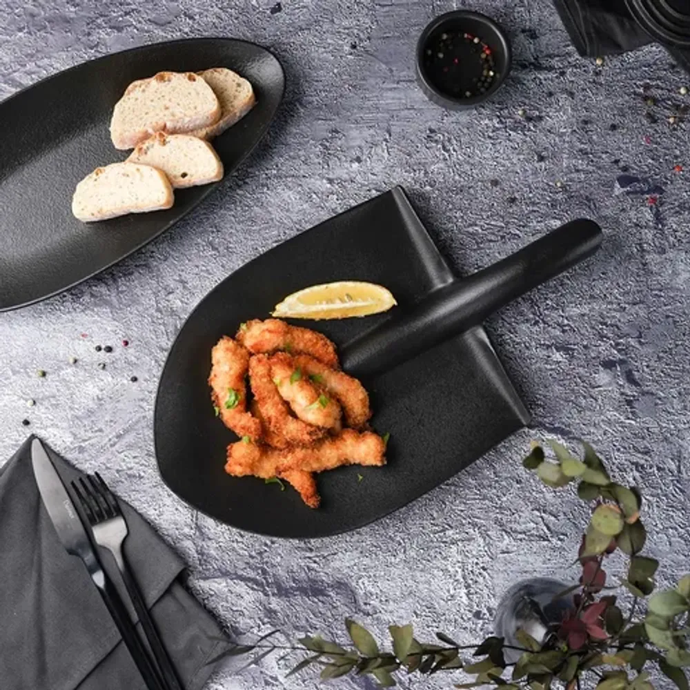 Блюдо "Лопата" 35,5*20*3,6 см черное Black Raw Stellar P.L. Proff Cuisine [1]