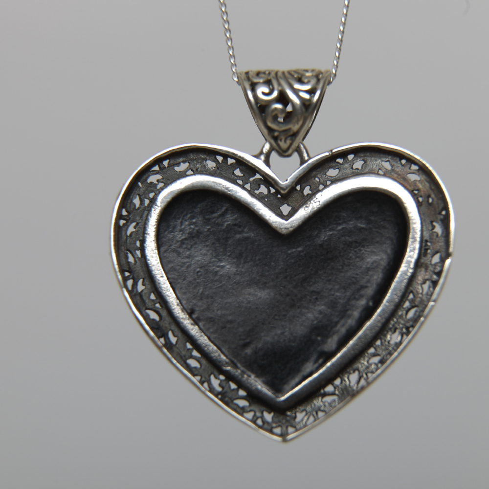 Кулон  Сердце, серебро