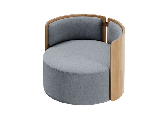 Кресло крутящееся Lagom 800 (серый твид, натуральный дуб)