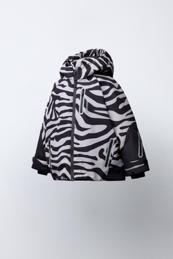 ZARA ВОДОНЕПРОНИЦАЕМАЯ И ВЕТРОЗАЩИТНАЯ КУРТКА «ЗЕБРА», ЧЕРНЫЙ/ЭКРЮ