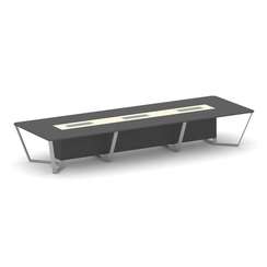 Steel Meet Стол переговорный прямоугольный KMK-PR.B.SP-16 Антрацит/Ваниль Глянец/Металл Серый 4800*1