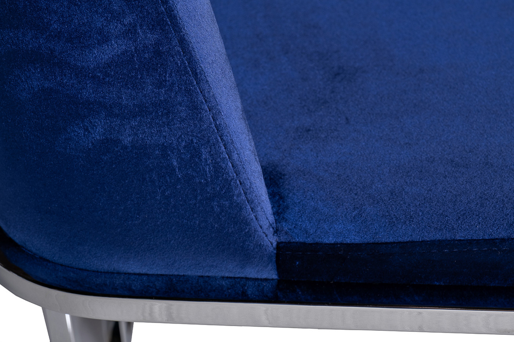 Стул Garda Decor велюр синий, хром 54*56*89 см