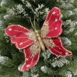 Украшение новогоднее «Искристая бабочка» 19*19 см, Красный