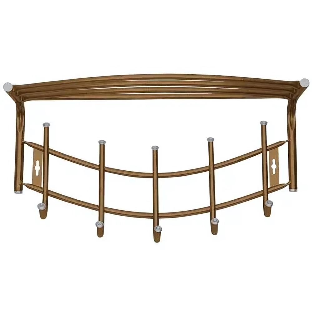 Вешалка настенная 5 крючков с полкой, 525, Медный антик, ВНП4/А