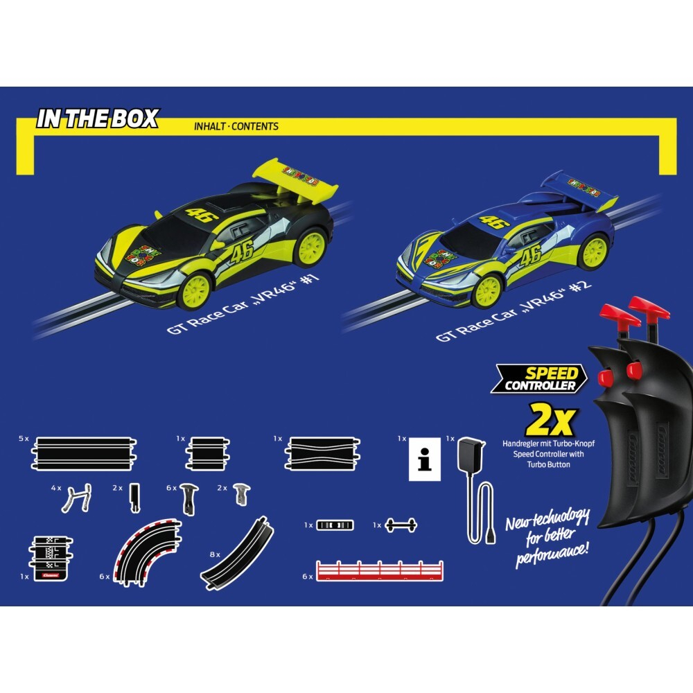 Carrera GO!!! - Автотрек 4.9m VR46 Racing The Doctor + 2 машинки 62576 / артикул   62576  / GTIN 4007486625761