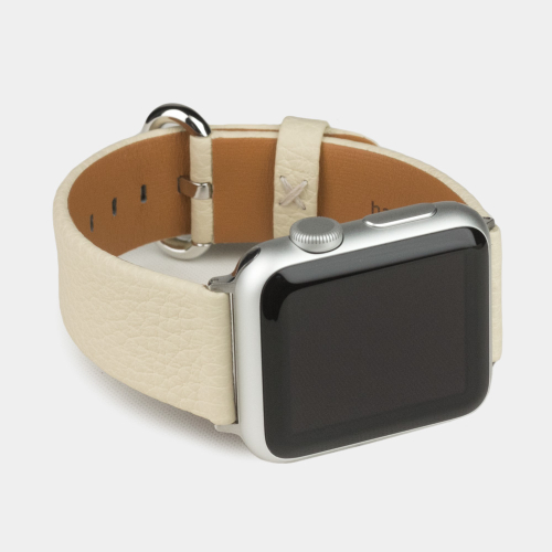 Ремешок для Apple Watch 44/45/46 mm из кожи теленка, молочного цвета