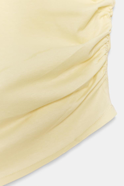 ZARA ДРАПИРОВАННЫЙ ТОП АСИММЕТРИЧНОГО КРОЯ, ЖЕЛТЫЙ