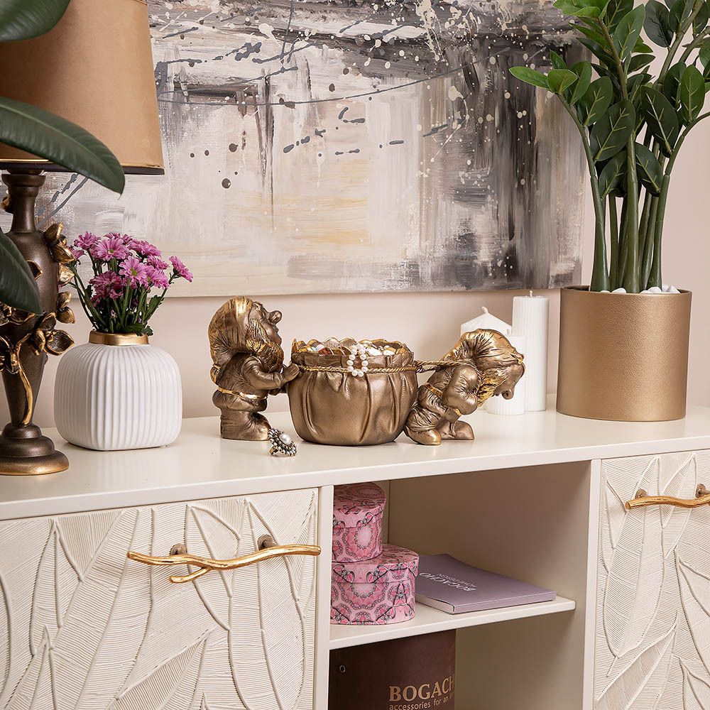 Подставка для украшений Гном - все богатство в дом Бронза