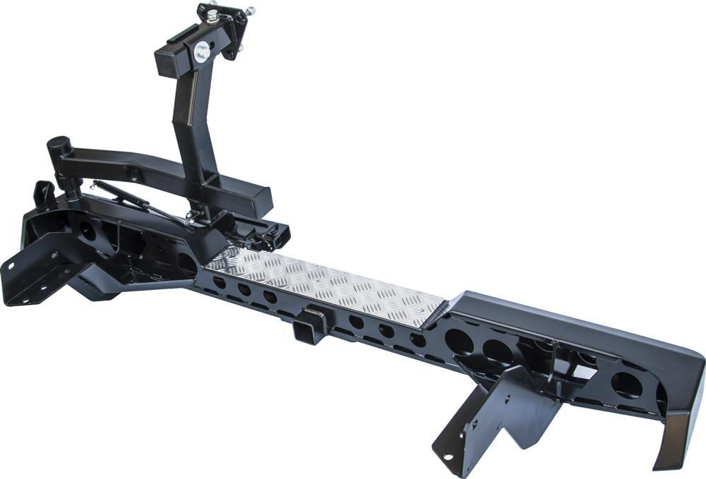 Бампер силовой задний Ford Ranger T6 (2011-2015) с квадратом под фаркоп, калиткой и фонарями РИФ