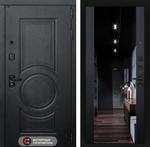 Дверь Входная Лабиринт GRAND С зеркалом Максимум с тонировкой Черный кварц