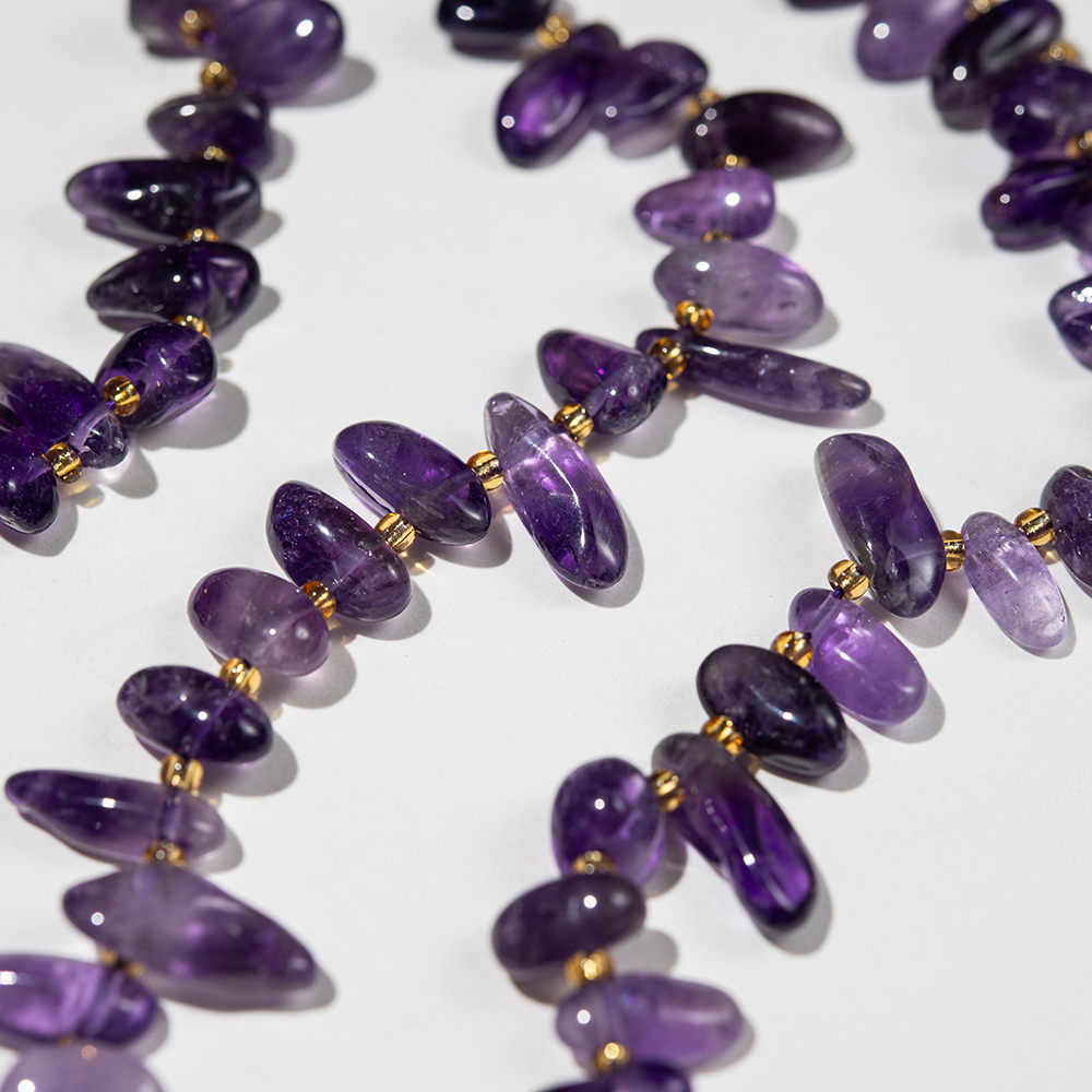 Аметист натуральный, перышки, 11-28мм