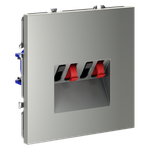 Розетка акустическая встраиваемая VOLTUM S70 4-местная, (сталь)