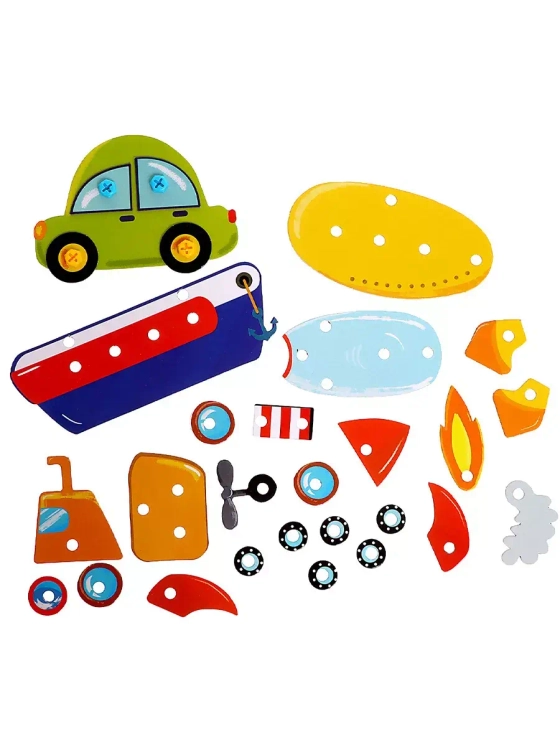 Конструктор Весёлый транспорт, 50 деталей