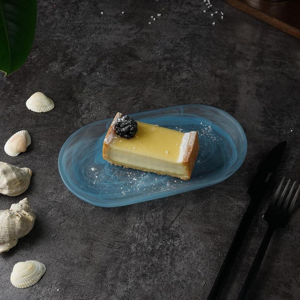 Блюдо овальное 21*11,5*2 см   матовое стекло P.L. Proff Cuisine [6]