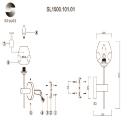 SL1500.101.01 Светильник настенный ST-Luce Хром/Дымчатый E14 1*40W