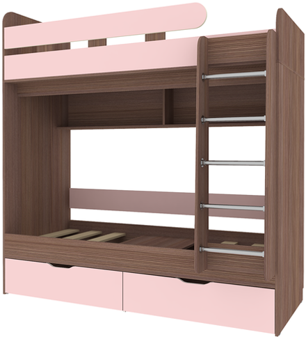 Двухъярусная кровать КарИВи Юниор 5 80x160 Бодего Темный Розовый