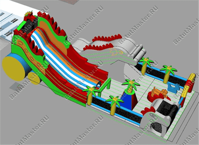 Большая и высокая горка "Змей Горыныч 3" 17*10*9 м