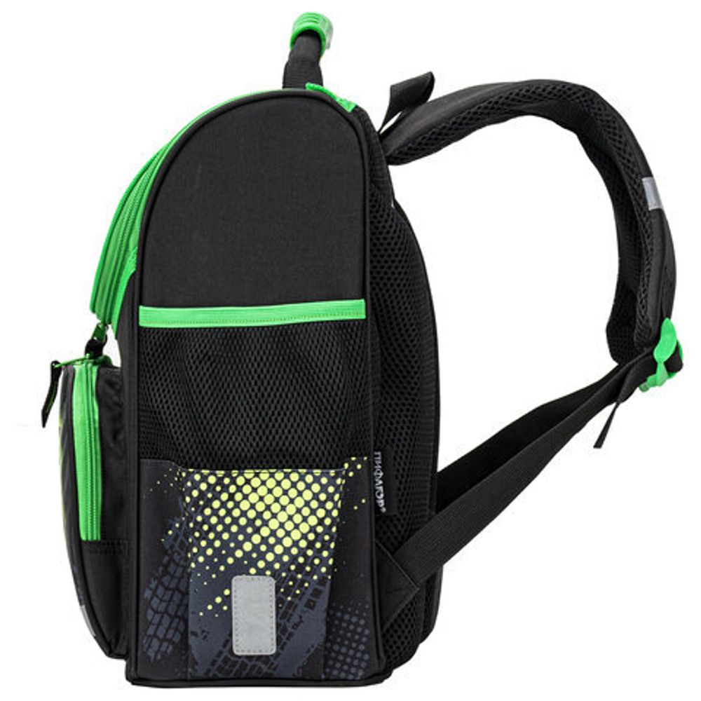 Ранец ПИФАГОР BASIC, с эргономичной спинкой, "Monster steel", 35х28х18 см, 270686