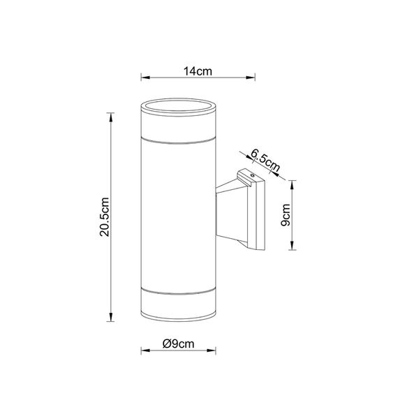 Уличный настенный светильник Arte Lamp Piautos A1913AL-2BK