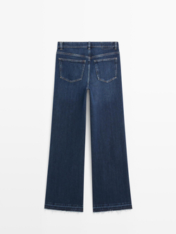 Massimo Dutti Джинсы клеш со средней посадкой, темно-синий