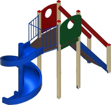 Игровое уличное оборудование Горка Винтовая ИО 419
