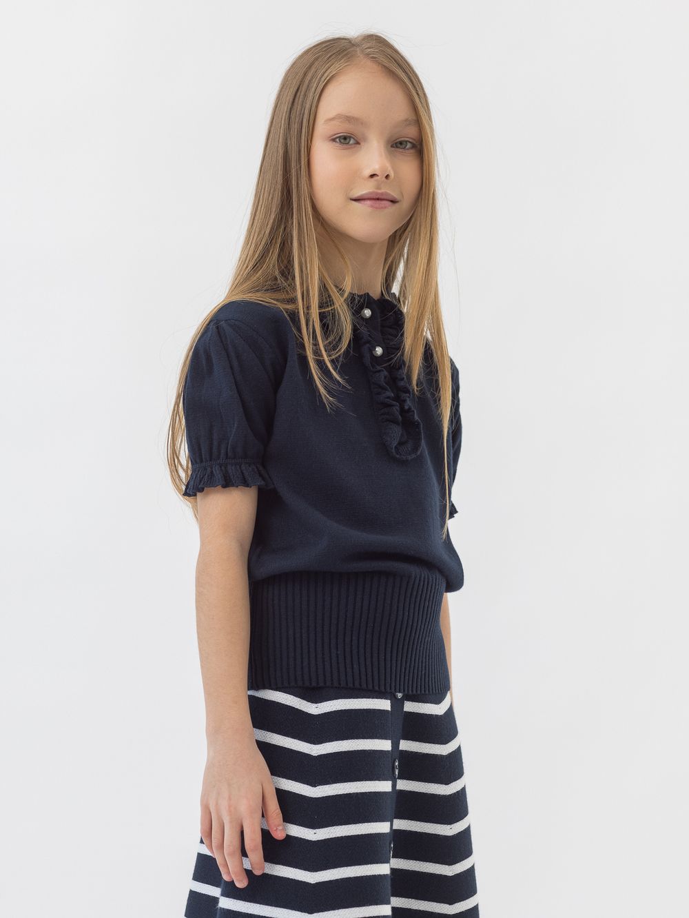 Джемпер для девочки арт. AT925 темно-синий