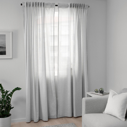 IKEA HANNALILL  (ИКЕА ХАННАЛИЛЛ)  -  Штора, 2 шт, серая, 145x300 см