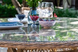 "Эспрессо" плетеный круглый стол, диаметр 150 см, цвет соломенный