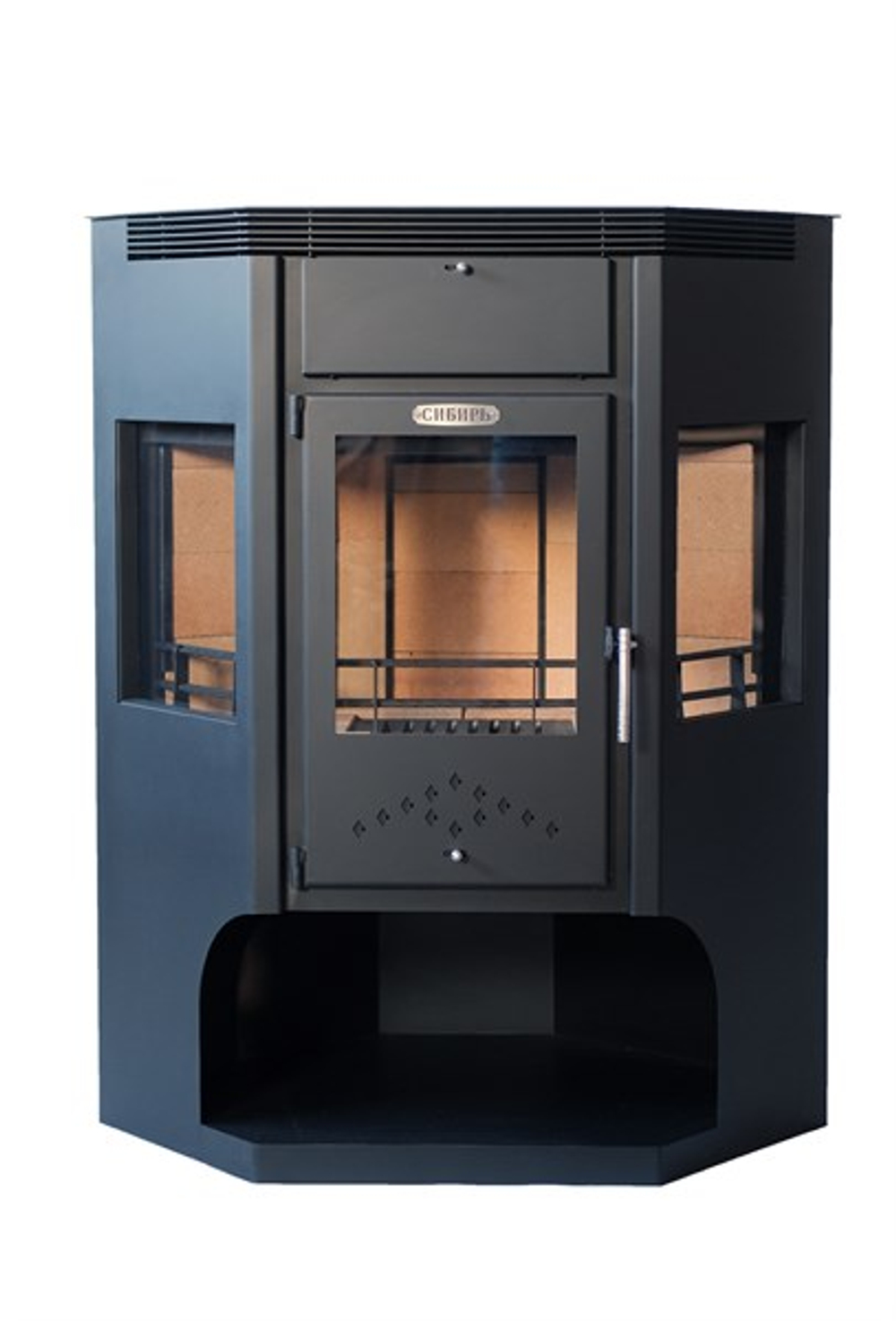 Печь-камин стальная "Сибирь" 15 кВт