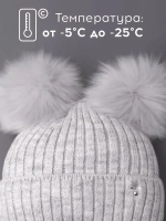 Шапка зимняя детская с помпонами и манишка