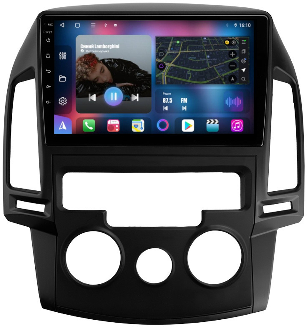 Магнитола для Hyundai i30 2007-2012 (кондиционер) - FarCar BM024M на Android 13, QLED, TS10, 4Гб+32Гб, CarPlay, 4G SIM-слот