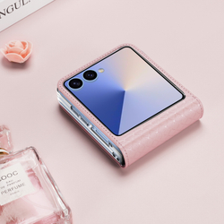 Чехол розового цвета из искусственной кожи от Dux Ducis для Samsung Galaxy Flip 7, серия Bril Series Case