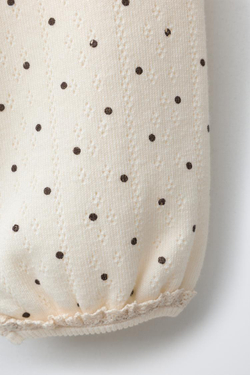 ZARA ТРИКОТАЖНЫЕ БРЮКИ В ГОРОШЕК, ЭКРЮ