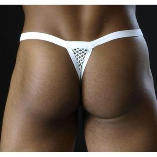 Мужские трусы стринги в сетку Manstore String Elastic Net White