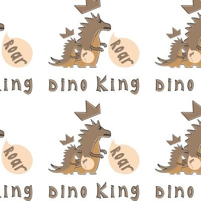 Динозавры (коричневый на белом)