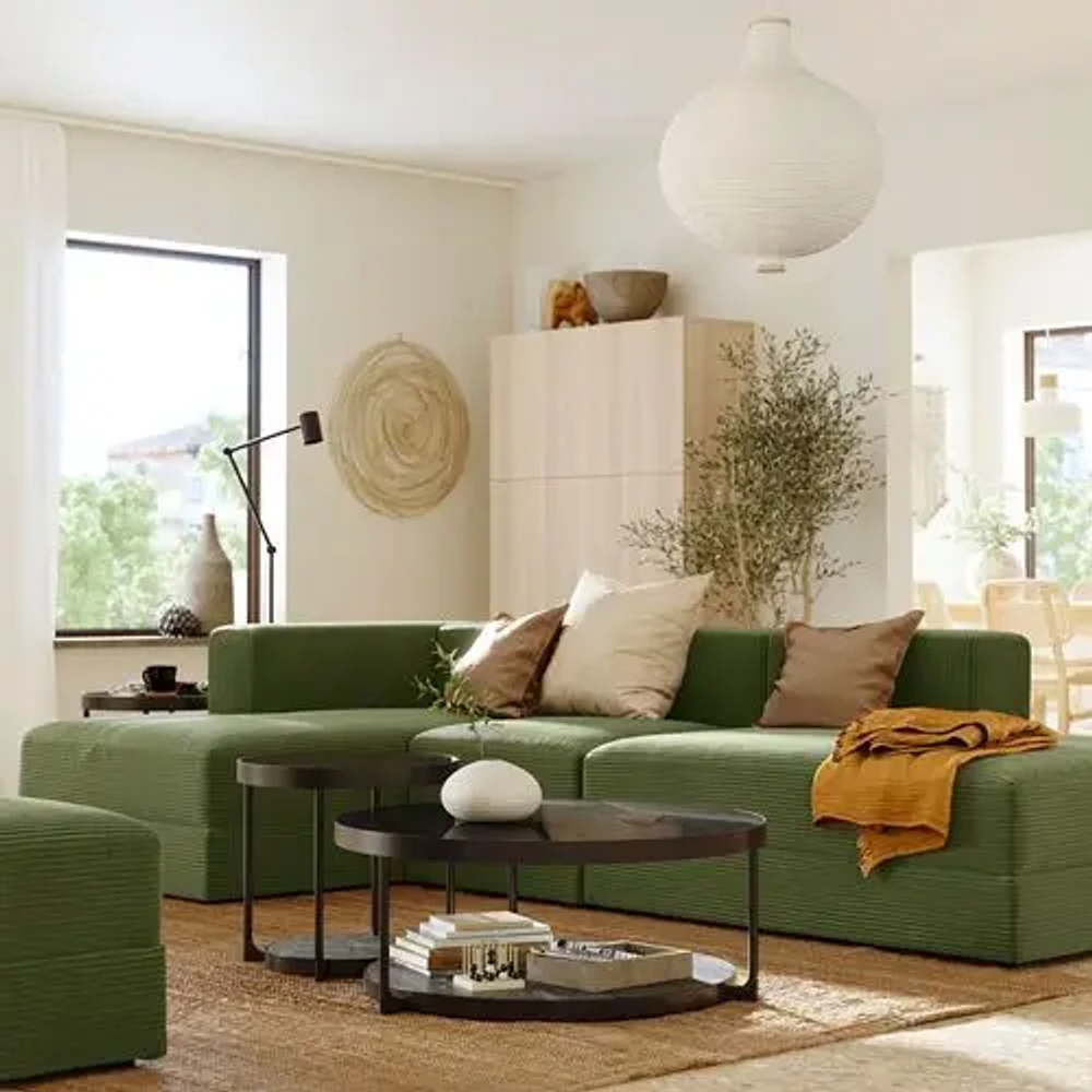 Диван 3-местный - IKEA JÄTTEBO/JATTEBO, 71x160x324см, зеленый, ЙЕТТЕБО ИКЕА