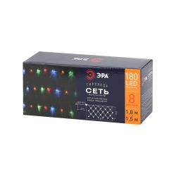 Светодиодная новогодняя гирлянда ЭРА ENIS-01M сеть 1,8мХ1,5м мультиколор | Гирлянды