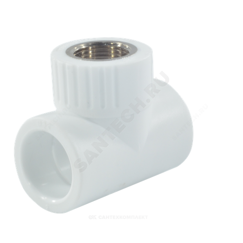 Тройник PP-R комбинированный белый Дн 32х3/4" ВР RTP (РосТурПласт) 10749